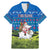 Faroe Islands Christmas Family Matching Mermaid Dress and Hawaiian Shirt with Santa Riding Sheep Grass Roof Houses and Blue Nordic Pattern Design - Wonder Print Shop