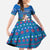 Faroe Islands Christmas Family Matching Off The Shoulder Long Sleeve Dress and Hawaiian Shirt with Santa Riding Sheep Grass Roof Houses and Blue Nordic Pattern Design - Wonder Print Shop