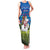 Faroe Islands Christmas Family Matching Tank Maxi Dress and Hawaiian Shirt with Santa Riding Sheep Grass Roof Houses and Blue Nordic Pattern Design - Wonder Print Shop