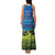 Faroe Islands Christmas Family Matching Tank Maxi Dress and Hawaiian Shirt with Santa Riding Sheep Grass Roof Houses and Blue Nordic Pattern Design - Wonder Print Shop