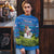 Faroe Islands Christmas Ugly Christmas Sweater with Santa Riding Sheep Grass Roof Houses and Blue Nordic Pattern Design - Wonder Print Shop