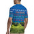 Faroe Islands Christmas Rugby Jersey with Santa Riding Sheep Grass Roof Houses and Blue Nordic Pattern Design - Wonder Print Shop