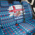Faroe Islands Christmas Back Car Seat Cover with Santa Riding Whale Faroe Flag and Blue Nordic Winter Pattern Design - Wonder Print Shop