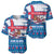 Faroe Islands Christmas Baseball Jersey with Santa Riding Whale Faroe Flag and Blue Nordic Winter Pattern Design - Wonder Print Shop