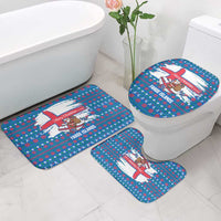 Faroe Islands Christmas Bathroom Set with Santa Riding Whale Faroe Flag and Blue Nordic Winter Pattern Design - Wonder Print Shop