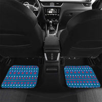 Faroe Islands Christmas Car Mats with Santa Riding Whale Faroe Flag and Blue Nordic Winter Pattern Design - Wonder Print Shop