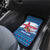 Faroe Islands Christmas Car Mats with Santa Riding Whale Faroe Flag and Blue Nordic Winter Pattern Design - Wonder Print Shop