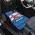 Faroe Islands Christmas Car Mats with Santa Riding Whale Faroe Flag and Blue Nordic Winter Pattern Design - Wonder Print Shop