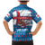 Faroe Islands Christmas Family Matching Mermaid Dress and Hawaiian Shirt with Santa Riding Whale Faroe Flag and Blue Nordic Winter Pattern Design - Wonder Print Shop