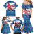 Faroe Islands Christmas Family Matching Mermaid Dress and Hawaiian Shirt with Santa Riding Whale Faroe Flag and Blue Nordic Winter Pattern Design - Wonder Print Shop