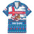 Faroe Islands Christmas Family Matching Mermaid Dress and Hawaiian Shirt with Santa Riding Whale Faroe Flag and Blue Nordic Winter Pattern Design - Wonder Print Shop