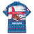 Faroe Islands Christmas Family Matching Mermaid Dress and Hawaiian Shirt with Santa Riding Whale Faroe Flag and Blue Nordic Winter Pattern Design - Wonder Print Shop