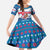 Faroe Islands Christmas Family Matching Off Shoulder Maxi Dress and Hawaiian Shirt with Santa Riding Whale Faroe Flag and Blue Nordic Winter Pattern Design - Wonder Print Shop