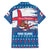 Faroe Islands Christmas Family Matching Off Shoulder Maxi Dress and Hawaiian Shirt with Santa Riding Whale Faroe Flag and Blue Nordic Winter Pattern Design - Wonder Print Shop