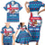 Faroe Islands Christmas Family Matching Short Sleeve Bodycon Dress and Hawaiian Shirt with Santa Riding Whale Faroe Flag and Blue Nordic Winter Pattern Design - Wonder Print Shop