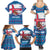 Faroe Islands Christmas Family Matching Summer Maxi Dress and Hawaiian Shirt with Santa Riding Whale Faroe Flag and Blue Nordic Winter Pattern Design - Wonder Print Shop