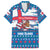 Faroe Islands Christmas Family Matching Summer Maxi Dress and Hawaiian Shirt with Santa Riding Whale Faroe Flag and Blue Nordic Winter Pattern Design - Wonder Print Shop