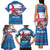 Faroe Islands Christmas Family Matching Tank Maxi Dress and Hawaiian Shirt with Santa Riding Whale Faroe Flag and Blue Nordic Winter Pattern Design - Wonder Print Shop