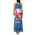 Faroe Islands Christmas Family Matching Tank Maxi Dress and Hawaiian Shirt with Santa Riding Whale Faroe Flag and Blue Nordic Winter Pattern Design - Wonder Print Shop