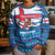 Faroe Islands Christmas Kid Ugly Christmas Sweater with Santa Riding Whale Faroe Flag and Blue Nordic Winter Pattern Design - Wonder Print Shop