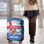 Faroe Islands Christmas Luggage Cover with Santa Riding Whale Faroe Flag and Blue Nordic Winter Pattern Design - Wonder Print Shop