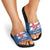 Faroe Islands Christmas Slide Sandals with Santa Riding Whale Faroe Flag and Blue Nordic Winter Pattern Design - Wonder Print Shop