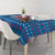 Faroe Islands Christmas Tablecloth with Santa Riding Whale Faroe Flag and Blue Nordic Winter Pattern Design - Wonder Print Shop