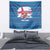 Faroe Islands Christmas Tapestry with Santa Riding Whale Faroe Flag and Blue Nordic Winter Pattern Design - Wonder Print Shop