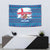 Faroe Islands Christmas Tapestry with Santa Riding Whale Faroe Flag and Blue Nordic Winter Pattern Design - Wonder Print Shop