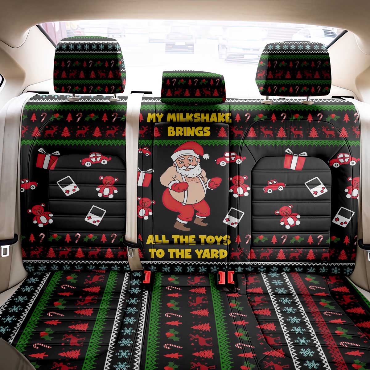 My Milkshake Bring Christmas Design Back Car Seat Cover Xmas Holiday Patterns - Wonder Print Shop
