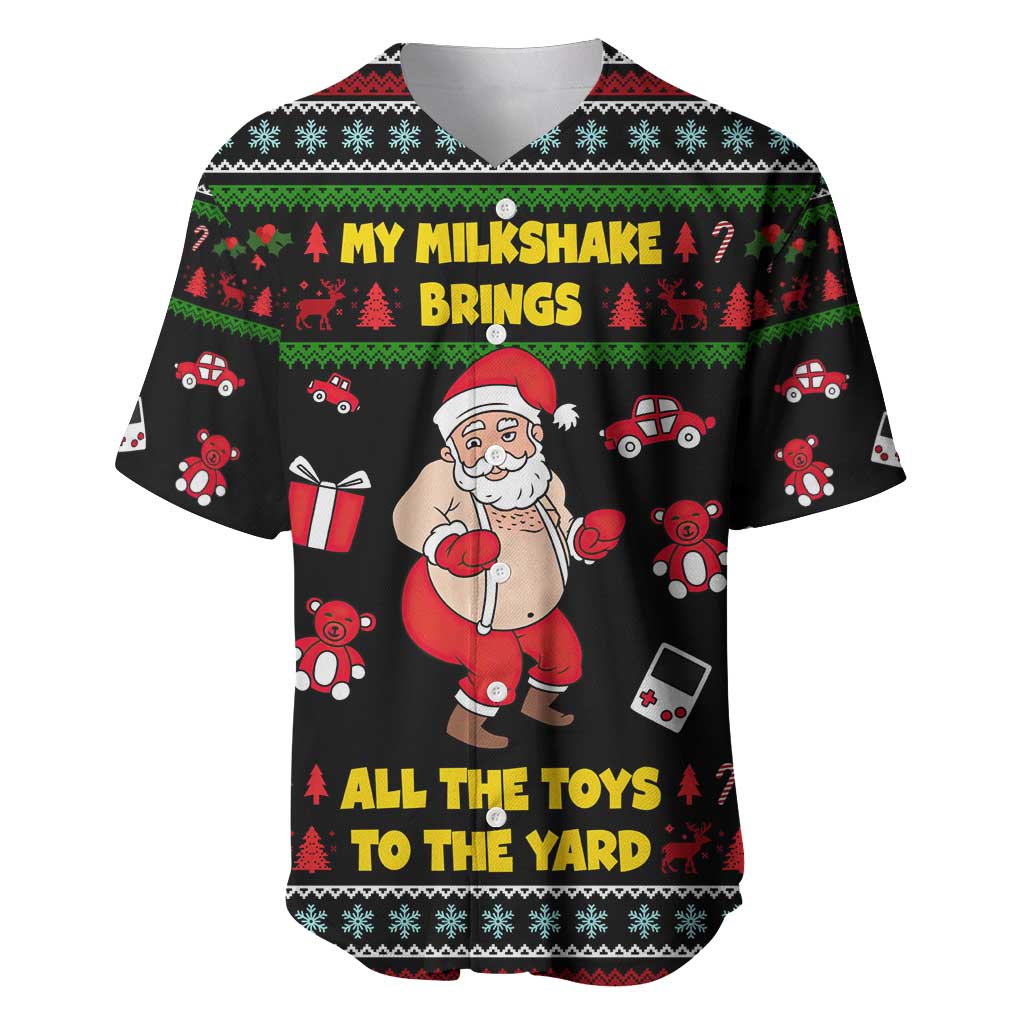 My Milkshake Bring Christmas Design Baseball Jersey Xmas Holiday Patterns - Wonder Print Shop