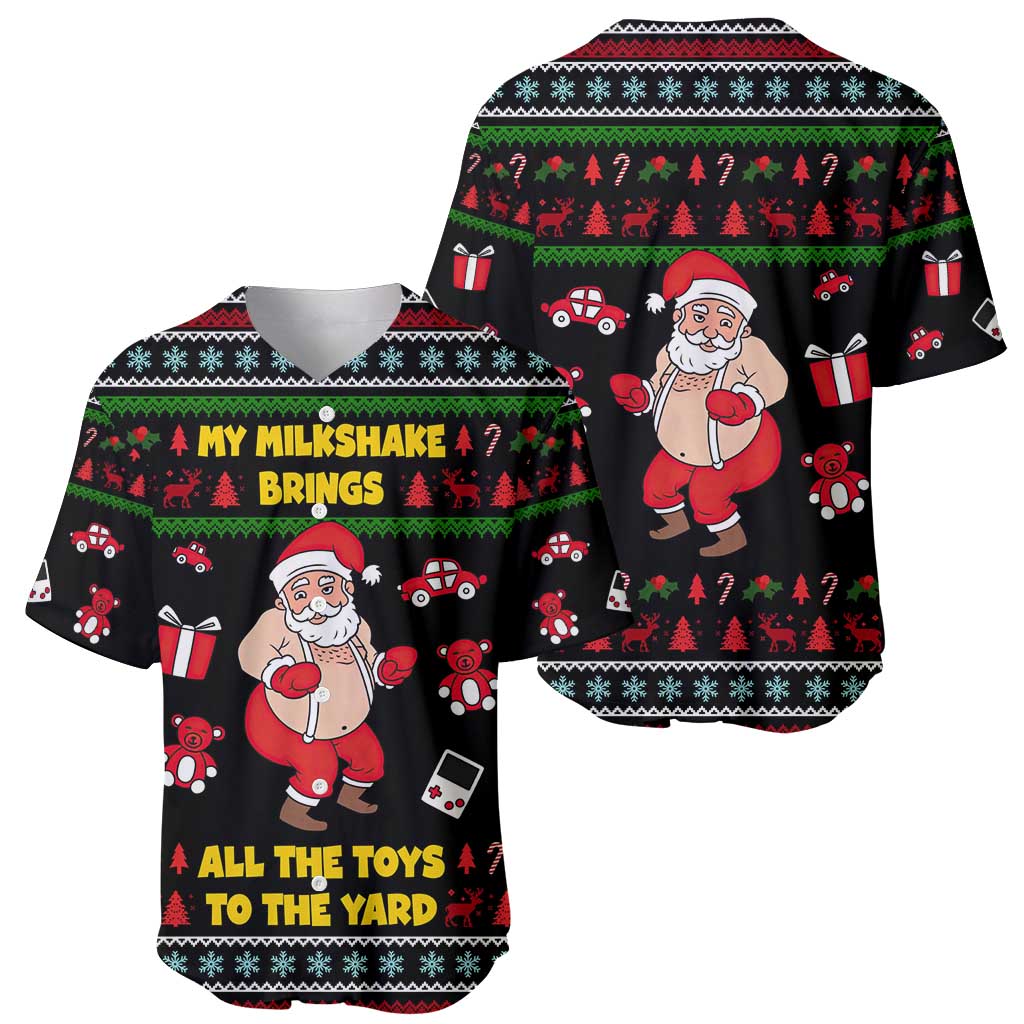 My Milkshake Bring Christmas Design Baseball Jersey Xmas Holiday Patterns - Wonder Print Shop