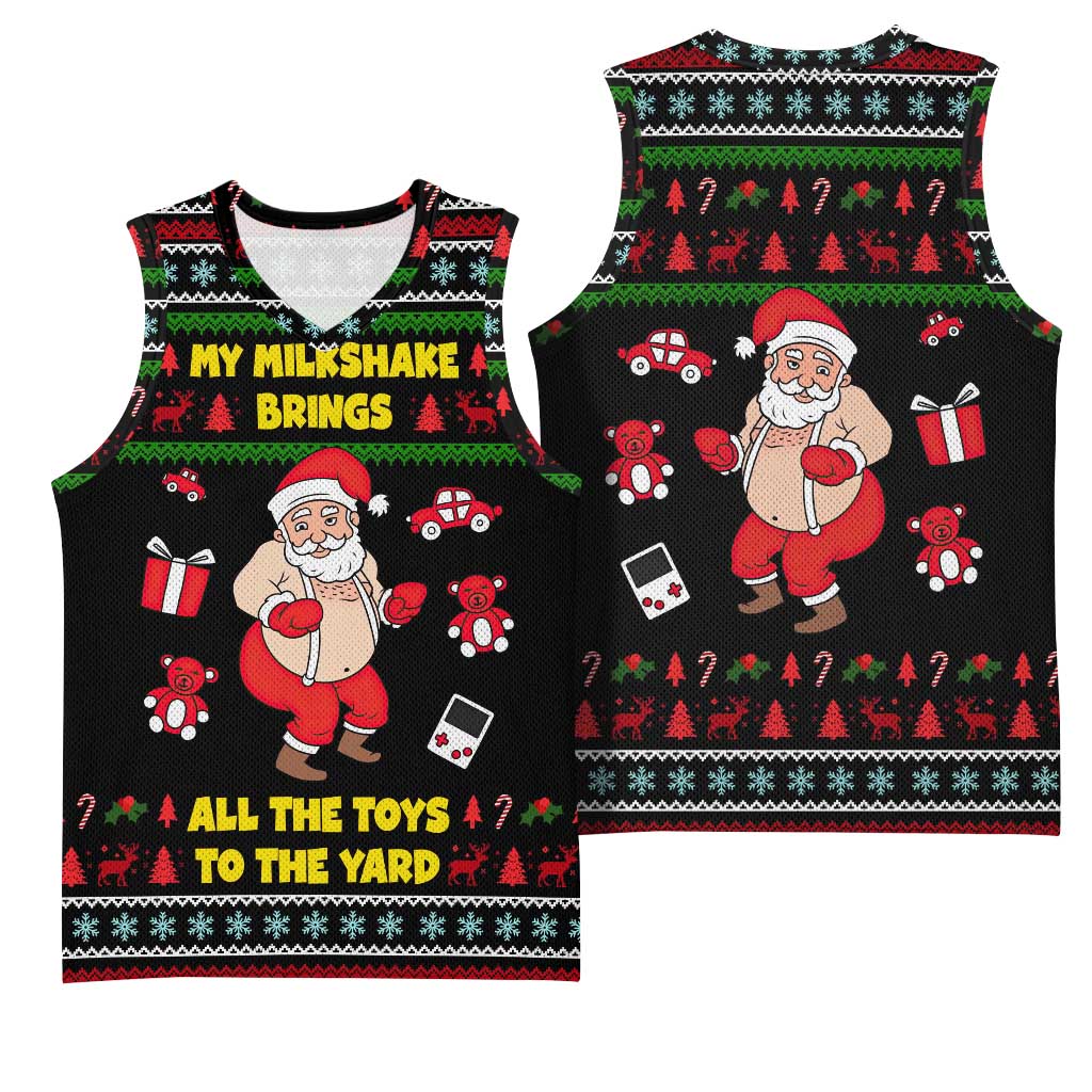 My Milkshake Bring Christmas Design Basketball Jersey Xmas Holiday Patterns - Wonder Print Shop