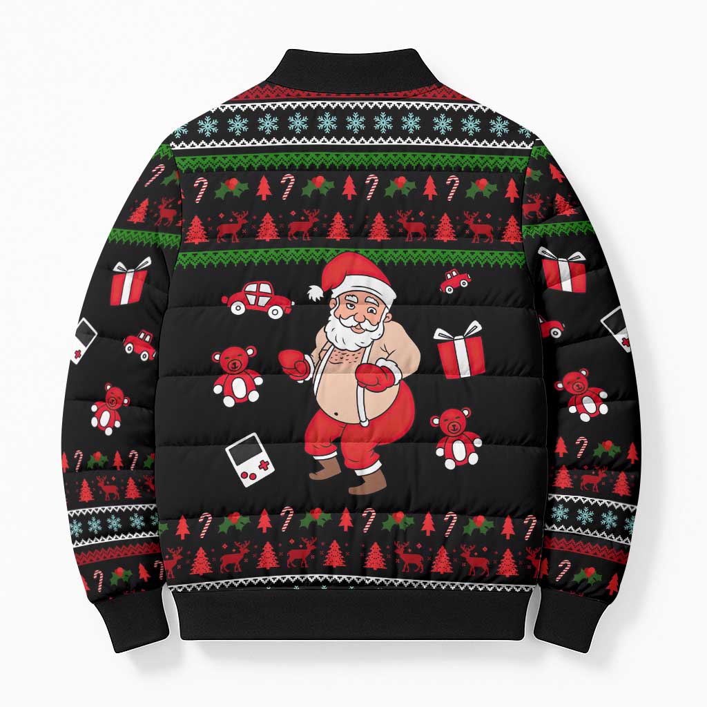 My Milkshake Bring Christmas Design Bomber Puffer Jacket Xmas Holiday Patterns - Wonder Print Shop