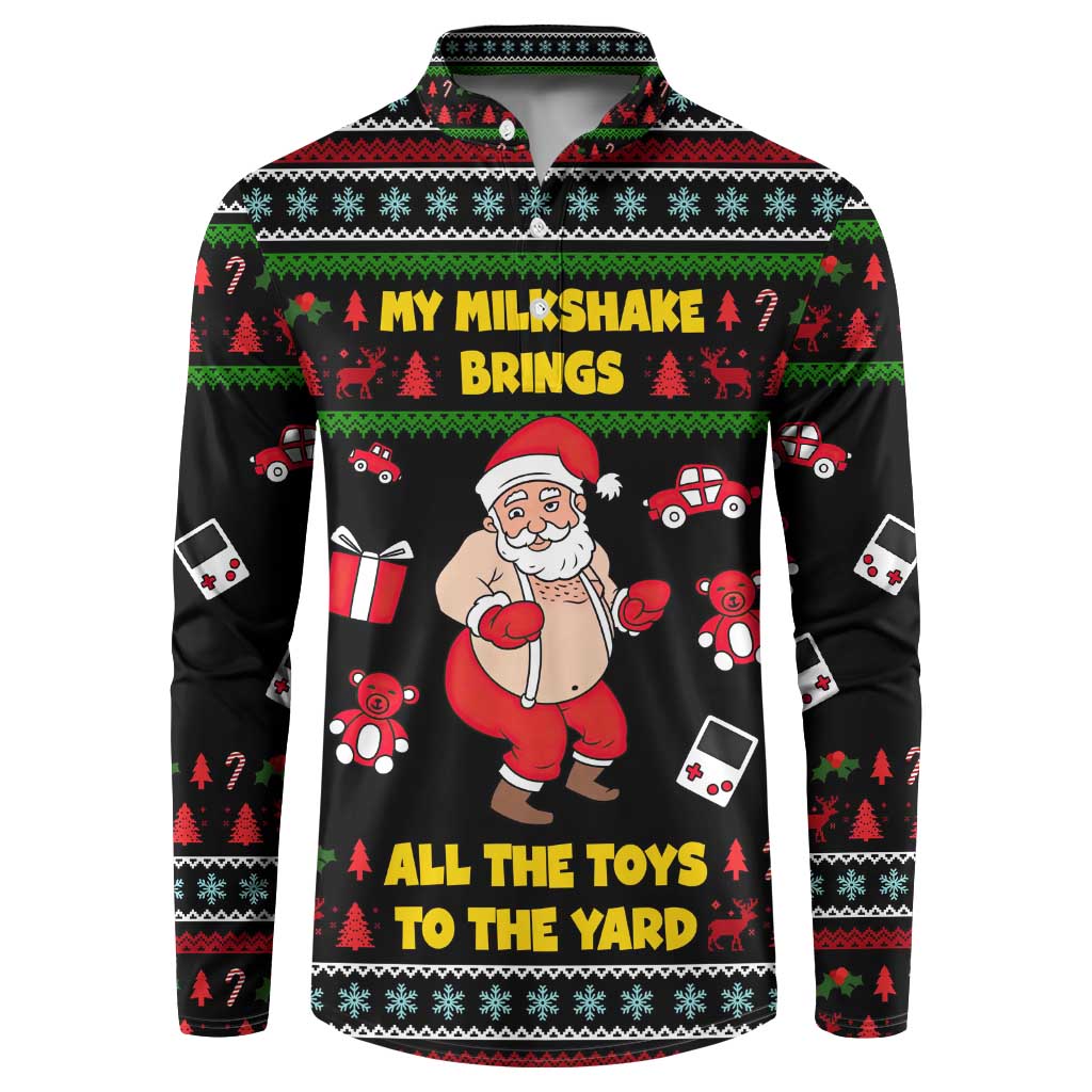 My Milkshake Bring Christmas Design Button Sweatshirt Xmas Holiday Patterns - Wonder Print Shop