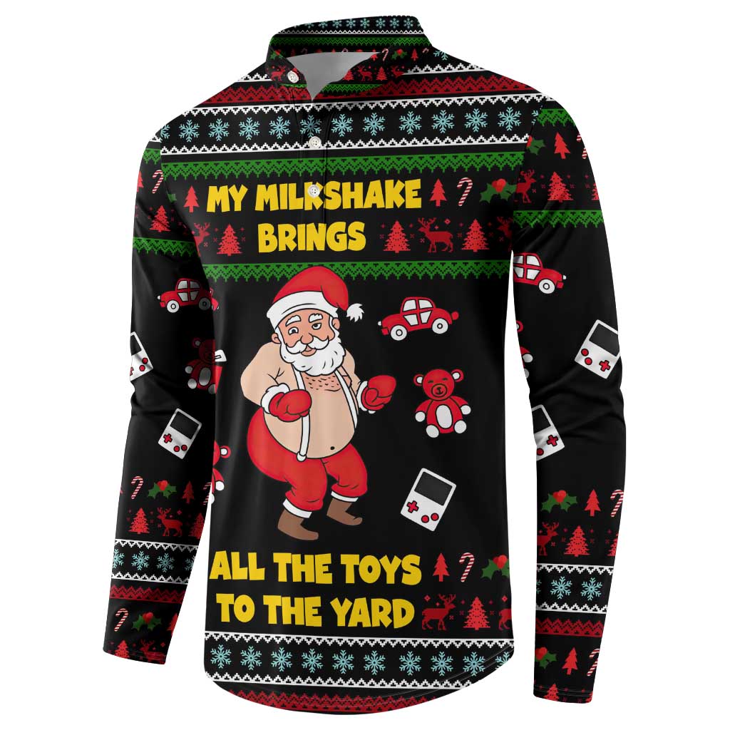 My Milkshake Bring Christmas Design Button Sweatshirt Xmas Holiday Patterns - Wonder Print Shop
