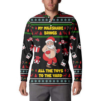 My Milkshake Bring Christmas Design Button Sweatshirt Xmas Holiday Patterns - Wonder Print Shop