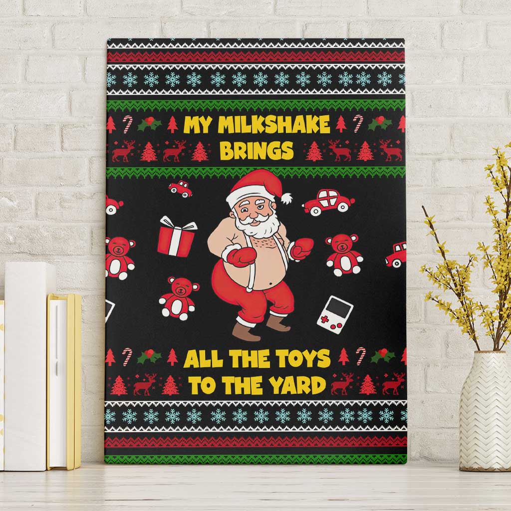 My Milkshake Bring Christmas Design Canvas Wall Art Xmas Holiday Patterns - Wonder Print Shop