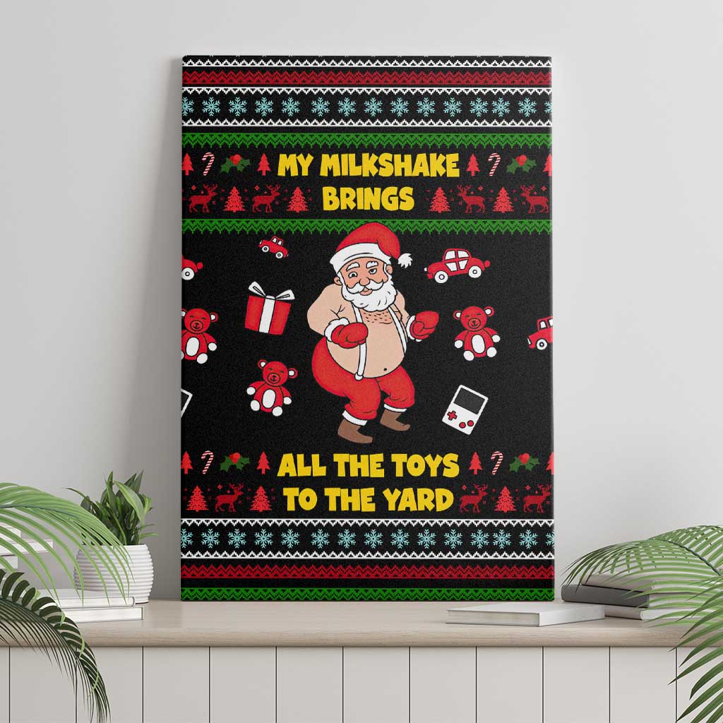 My Milkshake Bring Christmas Design Canvas Wall Art Xmas Holiday Patterns - Wonder Print Shop