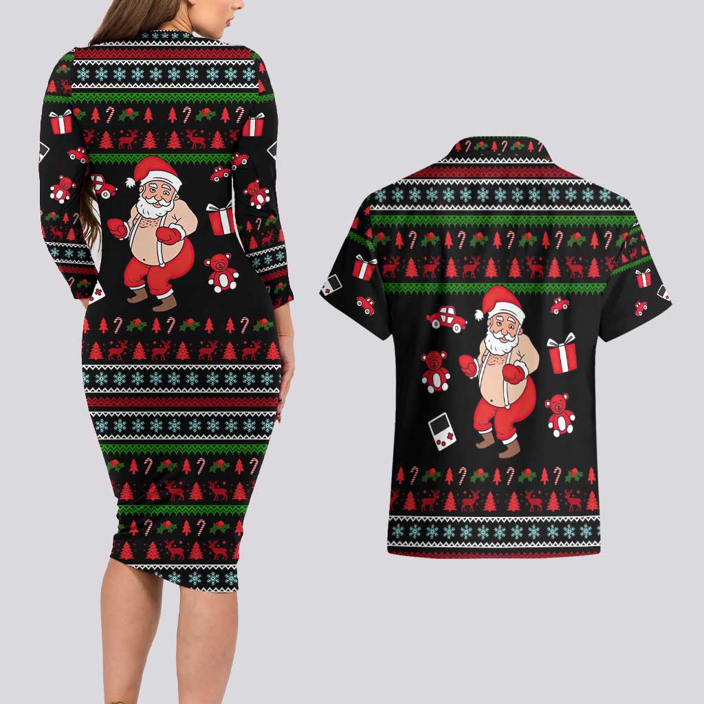 My Milkshake Bring Christmas Design Couples Matching Long Sleeve Bodycon Dress and Hawaiian Shirt Xmas Holiday Patterns - Wonder Print Shop