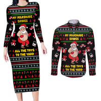 My Milkshake Bring Christmas Design Couples Matching Long Sleeve Bodycon Dress and Long Sleeve Button Shirt Xmas Holiday Patterns - Wonder Print Shop