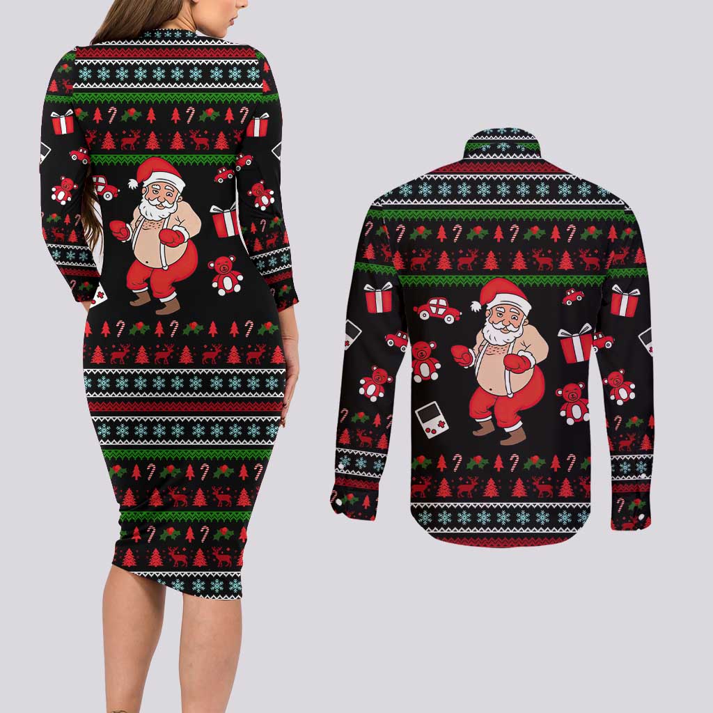 My Milkshake Bring Christmas Design Couples Matching Long Sleeve Bodycon Dress and Long Sleeve Button Shirt Xmas Holiday Patterns - Wonder Print Shop