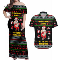 My Milkshake Bring Christmas Design Couples Matching Off Shoulder Maxi Dress and Hawaiian Shirt Xmas Holiday Patterns - Wonder Print Shop