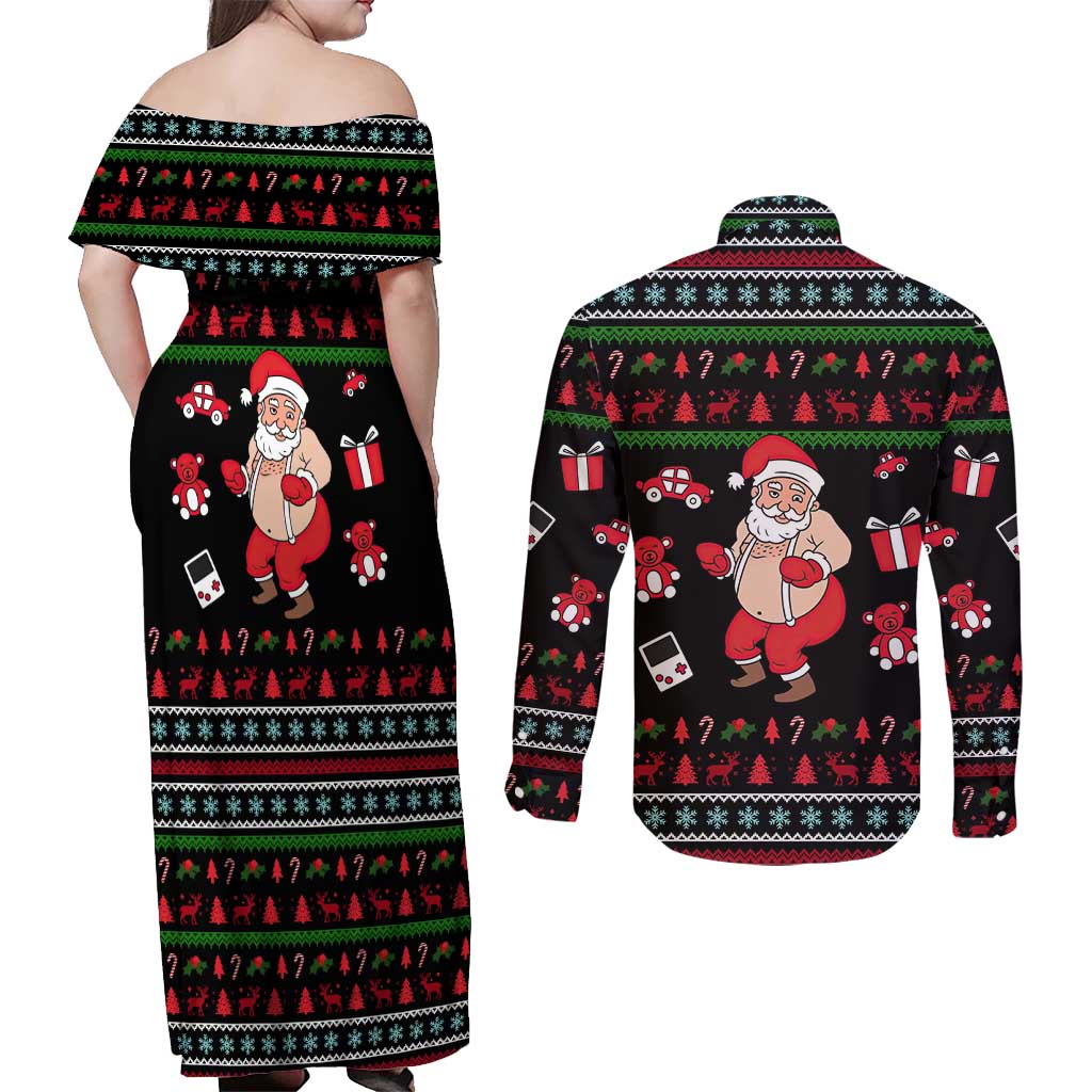 My Milkshake Bring Christmas Design Couples Matching Off Shoulder Maxi Dress and Long Sleeve Button Shirt Xmas Holiday Patterns - Wonder Print Shop