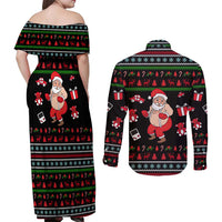 My Milkshake Bring Christmas Design Couples Matching Off Shoulder Maxi Dress and Long Sleeve Button Shirt Xmas Holiday Patterns - Wonder Print Shop
