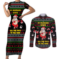 My Milkshake Bring Christmas Design Couples Matching Short Sleeve Bodycon Dress and Long Sleeve Button Shirt Xmas Holiday Patterns - Wonder Print Shop