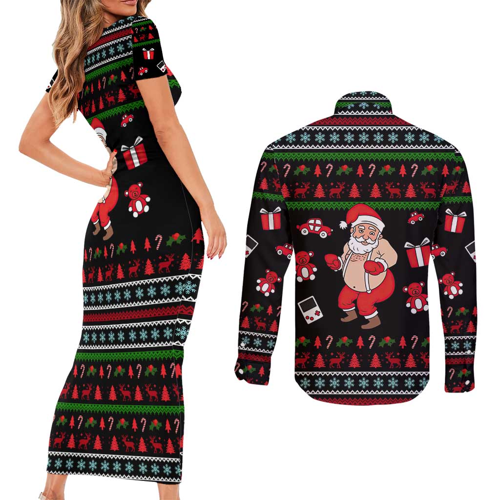 My Milkshake Bring Christmas Design Couples Matching Short Sleeve Bodycon Dress and Long Sleeve Button Shirt Xmas Holiday Patterns - Wonder Print Shop