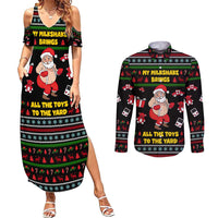 My Milkshake Bring Christmas Design Couples Matching Summer Maxi Dress and Long Sleeve Button Shirt Xmas Holiday Patterns - Wonder Print Shop