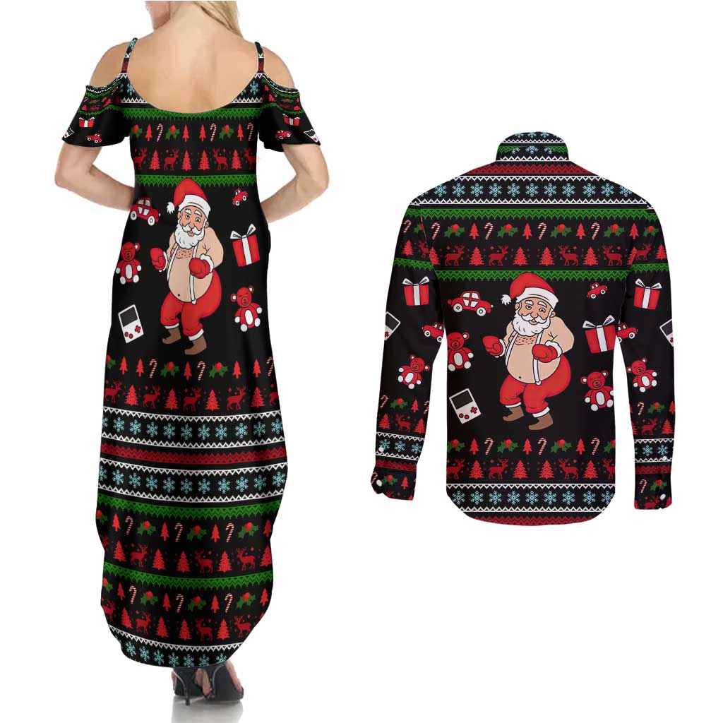 My Milkshake Bring Christmas Design Couples Matching Summer Maxi Dress and Long Sleeve Button Shirt Xmas Holiday Patterns - Wonder Print Shop