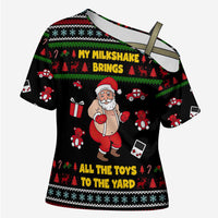 My Milkshake Bring Christmas Design Cross Shoulder Shirt Xmas Holiday Patterns - Wonder Print Shop
